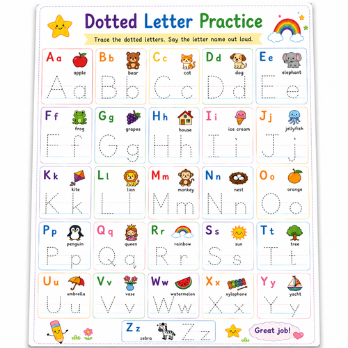 Alphabet Tracing Printable Worksheets Bundle for Kids | Preschool & Kindergarten