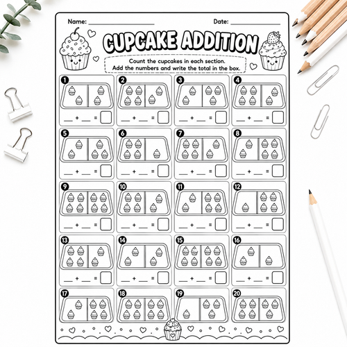 Addition Within 20 Worksheets Bundle | Fun Printable Math Activities for Kids