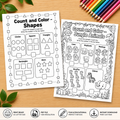 Count & Color – Kids Math Activity Sheets (Ages 3–6)