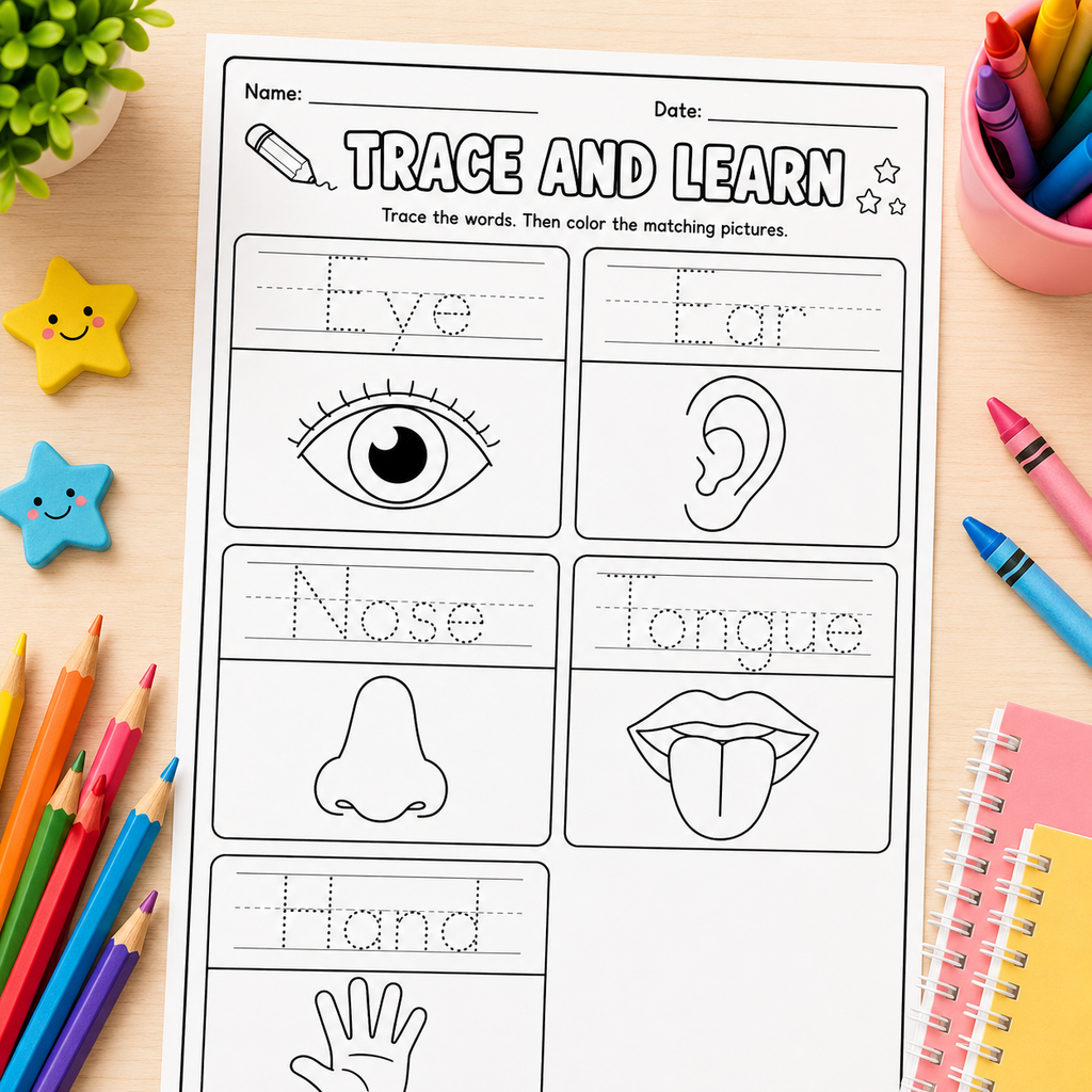 Five Senses Worksheets for Kids | Printable PDF Activity Bundle