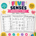Five Senses Worksheets for Kids | Printable PDF Activity Bundle