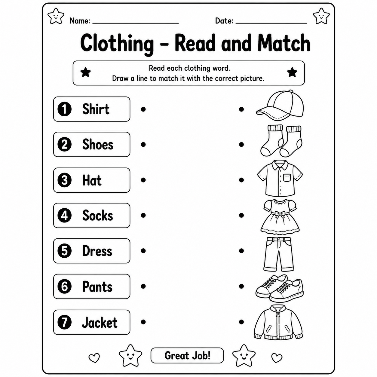 Read & Match Worksheets Bundle for Kids – Fun Early Learning Activities