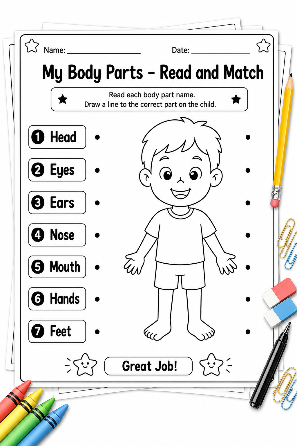 Read & Match Worksheets Bundle for Kids – Fun Early Learning Activities