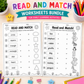 Read & Match Worksheets Bundle for Kids – Fun Early Learning Activities