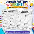 Number Pattern Worksheets for Kids – Printable Math Activity Sheets