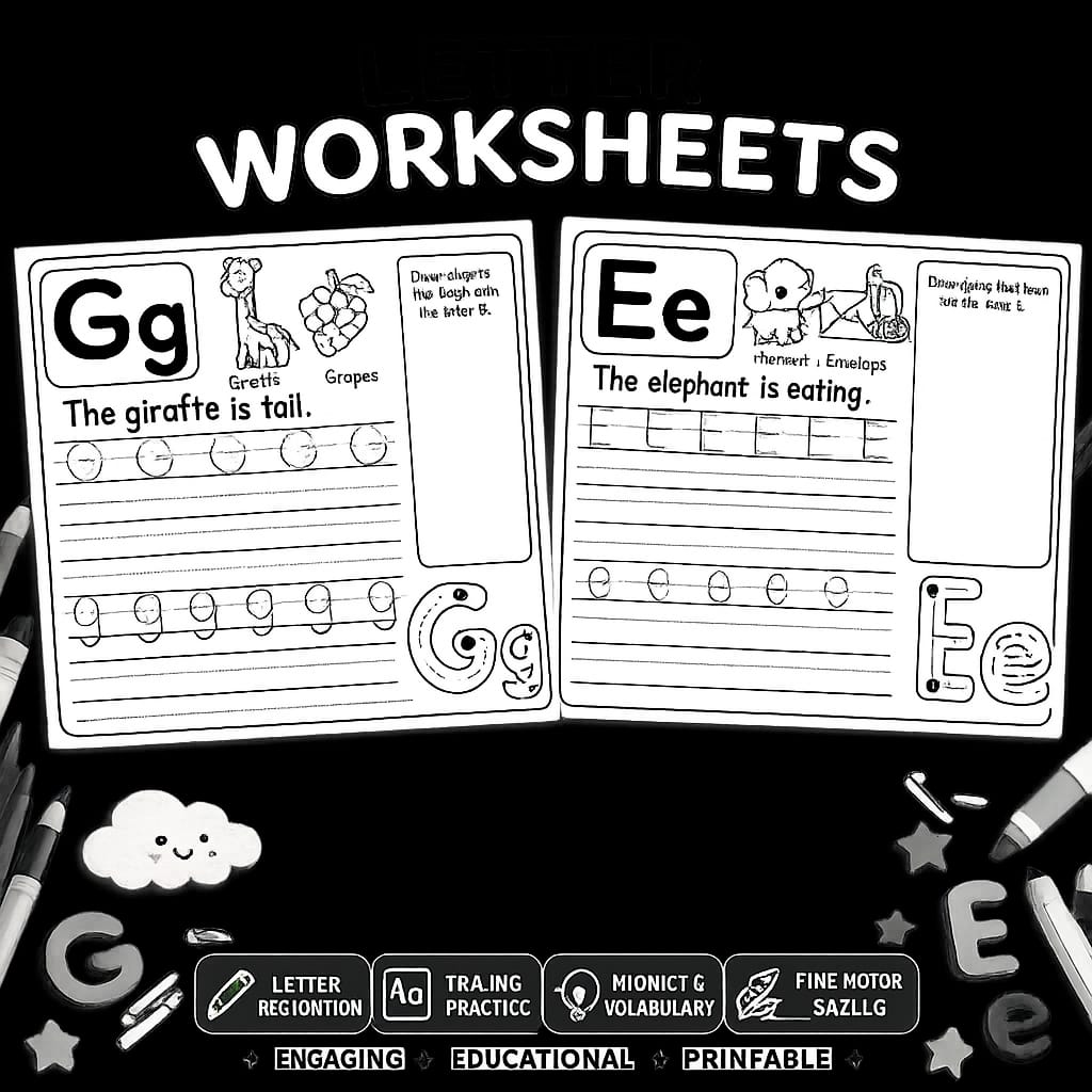 Letter Writing Worksheets for Kids – Tracing, Sentence Writing & Phonics (A-Z) Printable